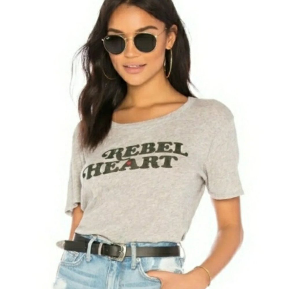 NWT Rebel Heart chaser cotton jersey crew neck short sleeve graphic t sh…